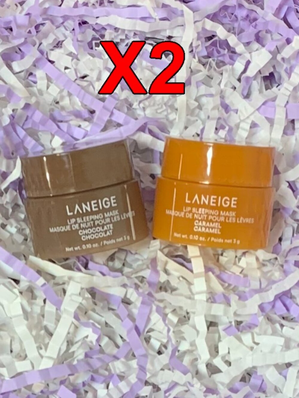 2 Pack LANEIGE Lip Sleeping Mask Travel Size Mini Chocolate & Caramel